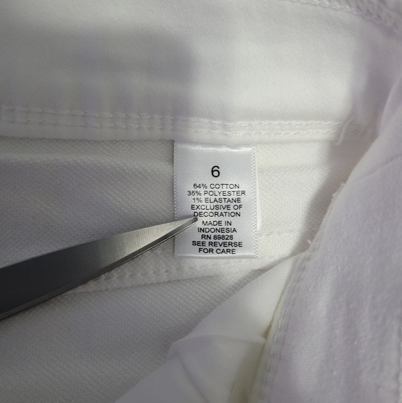 NWOT Martha Stewart Knit Denim Ankle Jeans Pull-on Women's Size 6 White - Picture 10 of 11